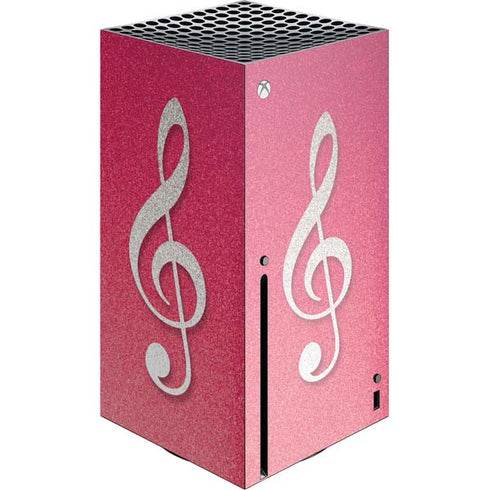 Pink Glitter Music Note Xbox Series X Skins