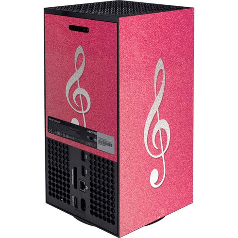 Pink Glitter Music Note XBox Series X Digital Edition Bundle Skin
