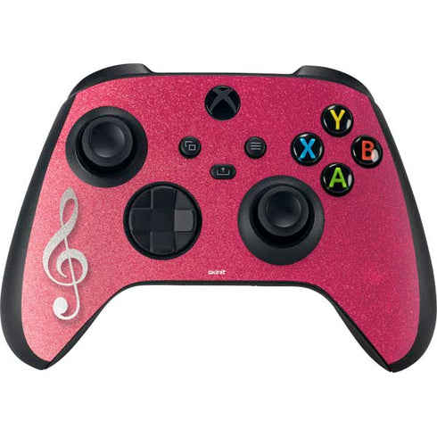 Pink Glitter Music Note XBox Series X Digital Edition Bundle Skin