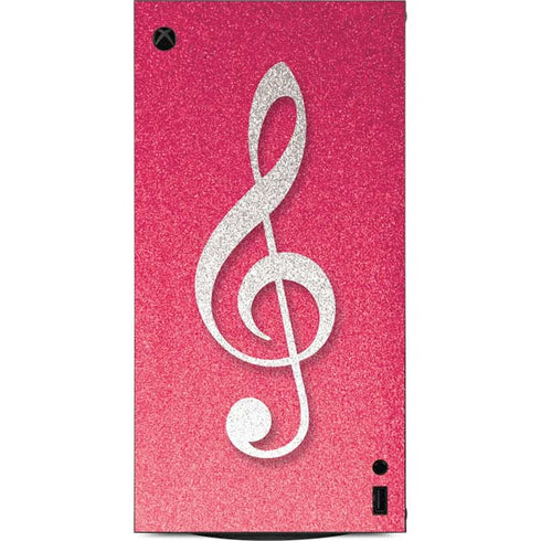 Pink Glitter Music Note XBox Series X Digital Edition Console Skin