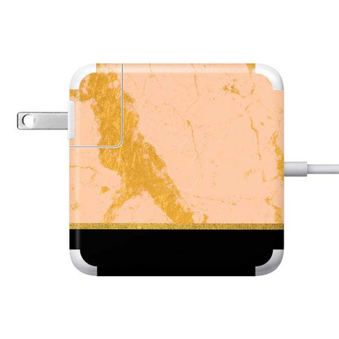 Pink Gold and Black Marble 85W Power Adapter (15 and 17 inch MacBook Pro Charger) Skin