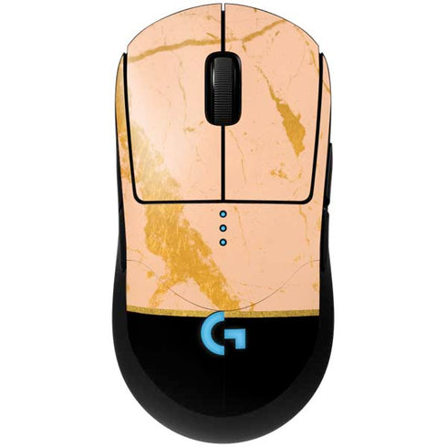 Pink Gold and Black Marble G Pro Wireless Gaming Mouse Skin