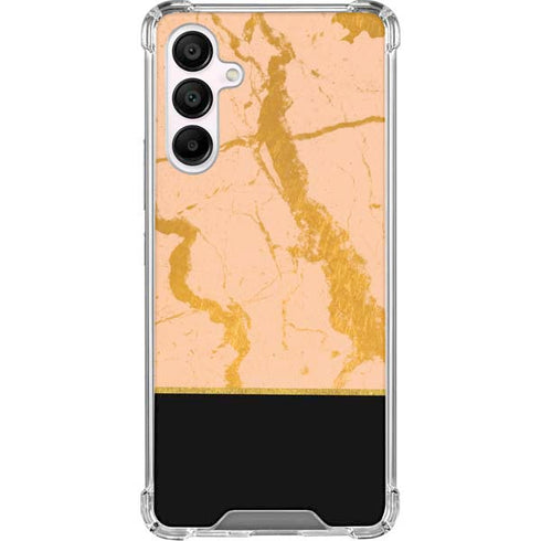 Pink Gold and Black Marble Galaxy A16 5G Clear Case