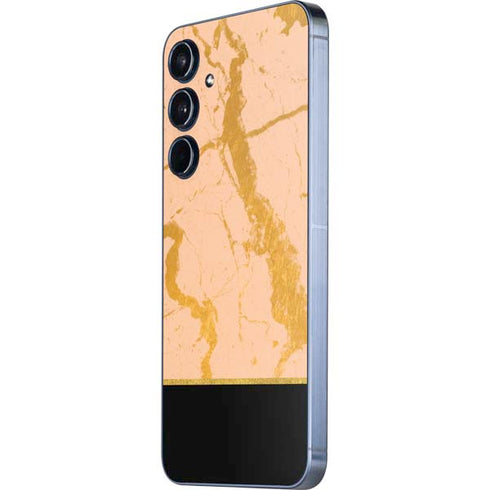 Pink Gold and Black Marble Galaxy A35 5G Skin