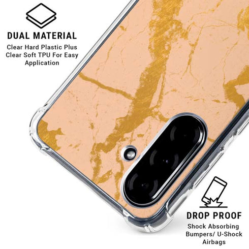 Pink Gold and Black Marble Galaxy A36 5G Clear Case