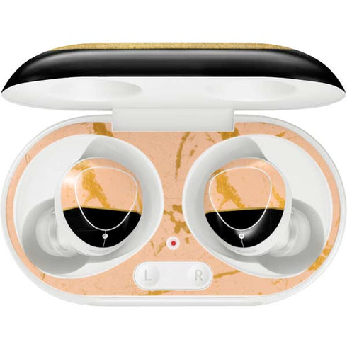Pink Gold and Black Marble Galaxy Buds Plus Skin