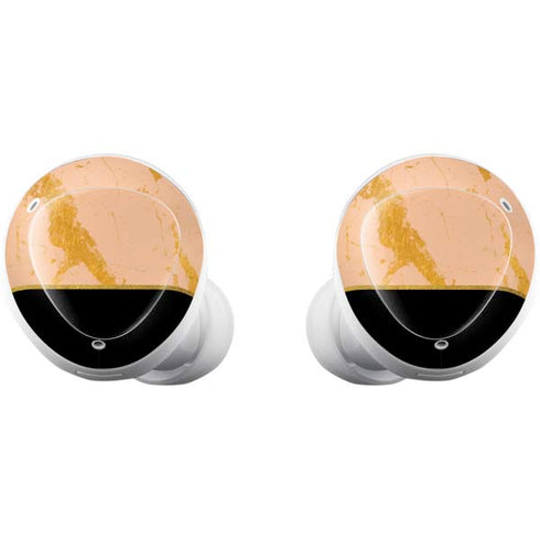 Pink Gold and Black Marble Galaxy Buds Plus Skin