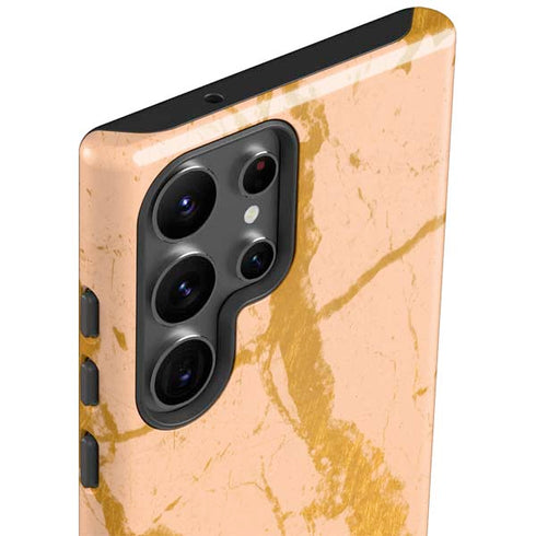 Pink Gold and Black Marble Galaxy S23 Ultra Pro Case