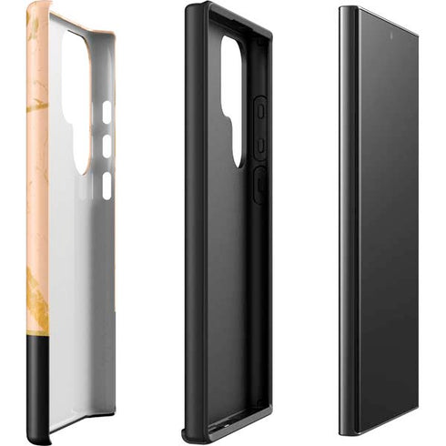 Pink Gold and Black Marble Galaxy S23 Ultra Pro Case