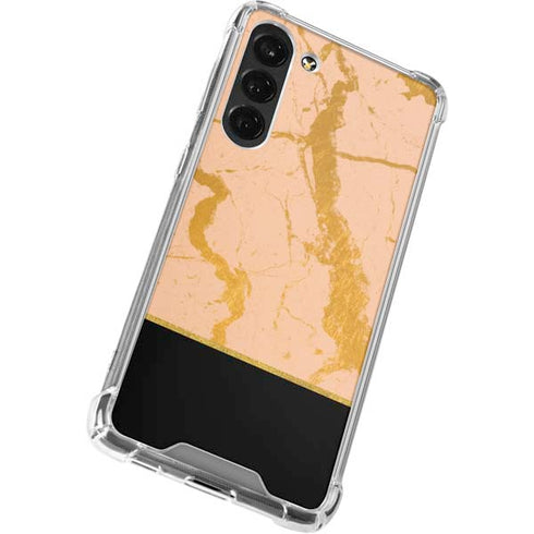 Pink Gold and Black Marble Galaxy S24 FE Clear Case