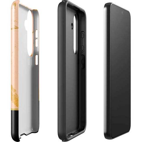 Pink Gold and Black Marble Galaxy S25 Impact Case