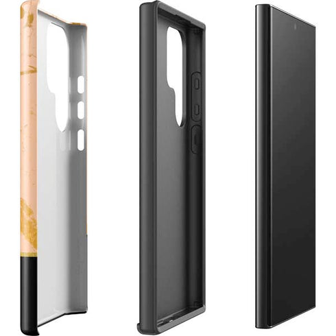Pink Gold and Black Marble Galaxy S25 Ultra Impact Case