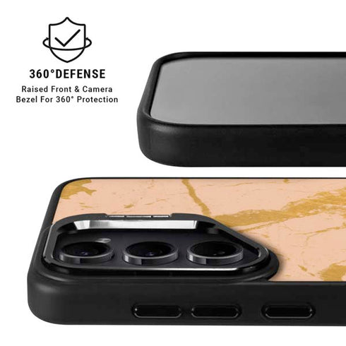 Pink Gold and Black Marble Galaxy S25 Ultra Kickstand Case