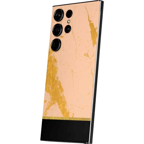 Pink Gold and Black Marble Galaxy S25 Ultra Skin