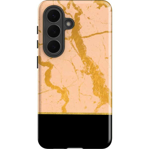 Pink Gold and Black Marble Galaxy S26 Plus Impact Case