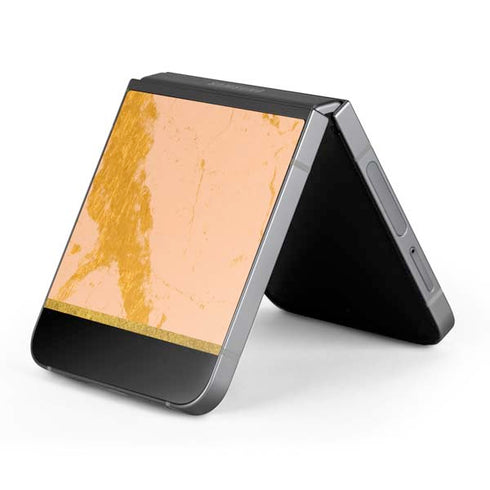 Pink Gold and Black Marble Galaxy Z Flip6 Skin