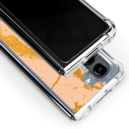 Pink Gold and Black Marble Galaxy Z Fold5 5G Clear Case