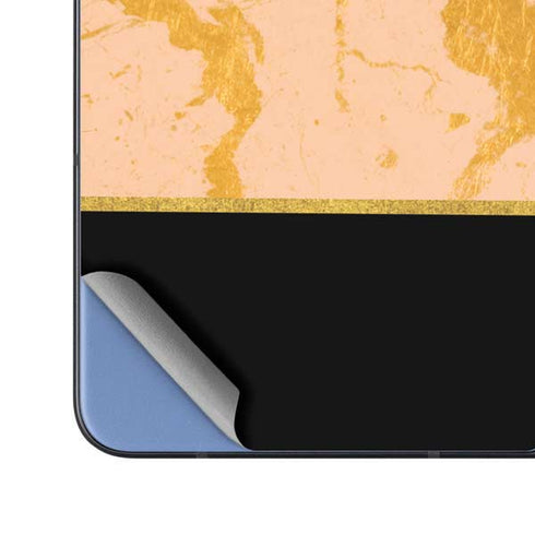 Pink Gold and Black Marble Galaxy Z Fold5 5G Skin