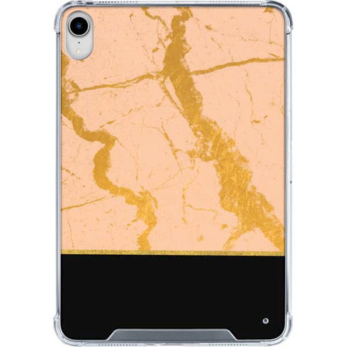 Pink Gold and Black Marble iPad 11th Gen (2025) Clear Case
