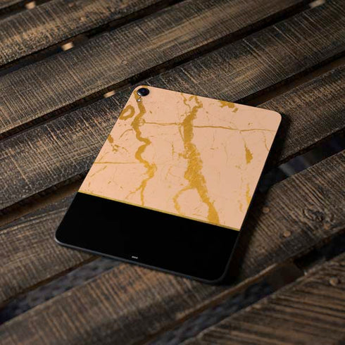 Pink Gold and Black Marble Apple iPad Pro Skin