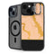 Pink Gold and Black Marble iPhone 14 Plus Kickstand Case