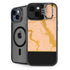 Pink Gold and Black Marble iPhone 14 Plus Kickstand Case
