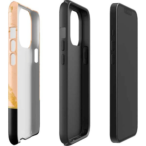 Pink Gold and Black Marble iPhone 15 Pro Impact Case