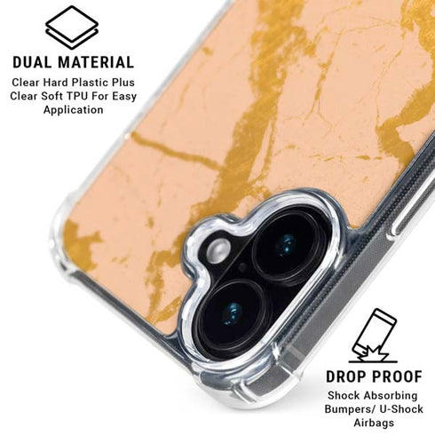 Pink Gold and Black Marble iPhone 16 Plus MagSafe Case