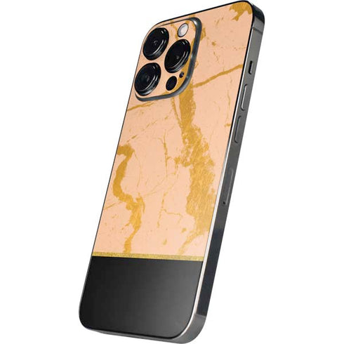 Pink Gold and Black Marble iPhone 16 Pro Max Skin