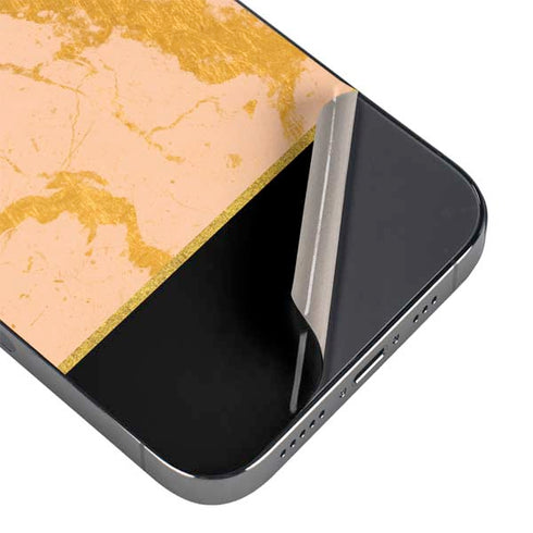 Pink Gold and Black Marble iPhone 16 Pro Max Skin