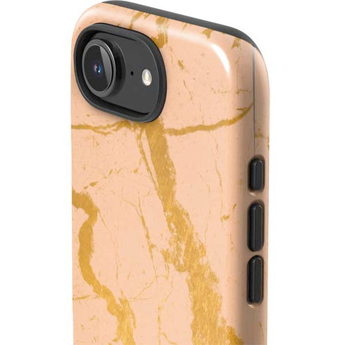 Pink Gold and Black Marble iPhone 16e Impact Case