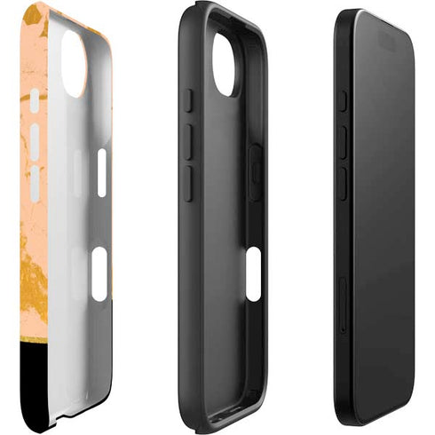 Pink Gold and Black Marble iPhone 16e Impact Case