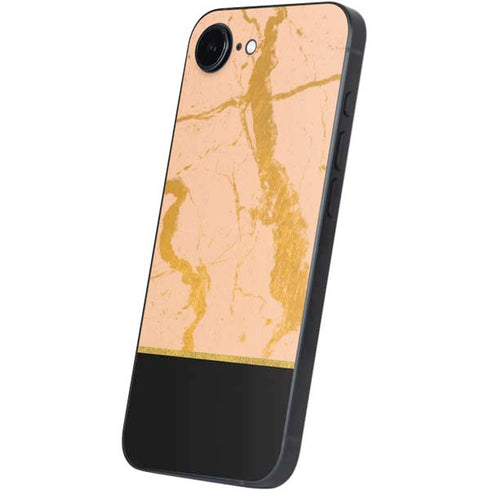 Pink Gold and Black Marble iPhone 16e Skin