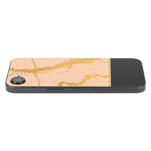 Pink Gold and Black Marble iPhone 16e Skin