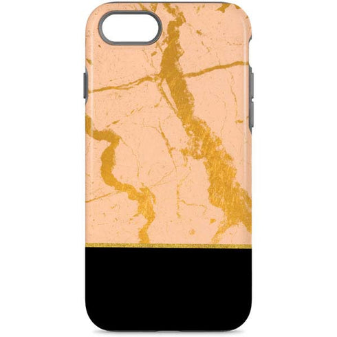 Pink Gold and Black Marble iPhone Cases