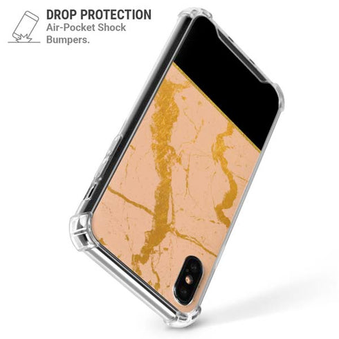 Pink Gold and Black Marble iPhone X/XS Clear Case