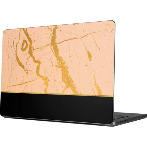 Pink Gold and Black Marble Apple MacBook Pro 14-inch Skin