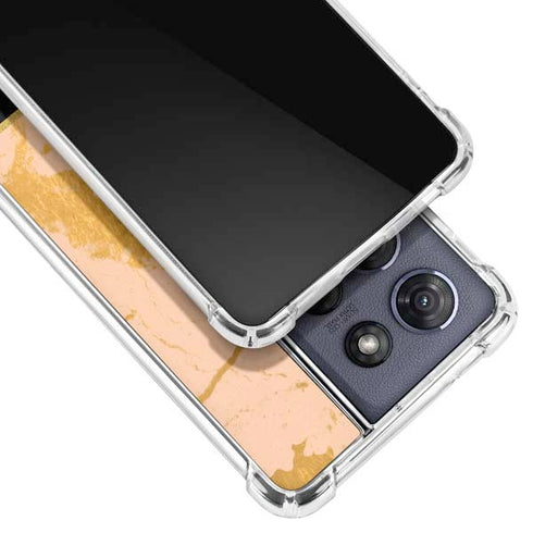 Pink Gold and Black Marble Moto G 5G (2025) Clear Case