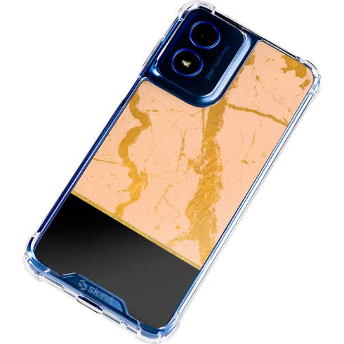 Pink Gold and Black Marble Moto G 5G (2024) Clear Case