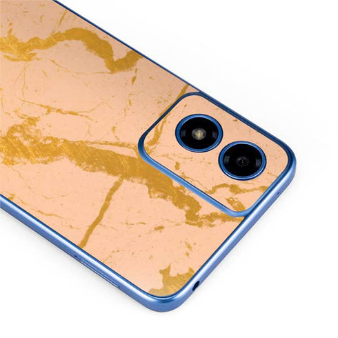 Pink Gold and Black Marble Moto G Play 4G (2024) Skin
