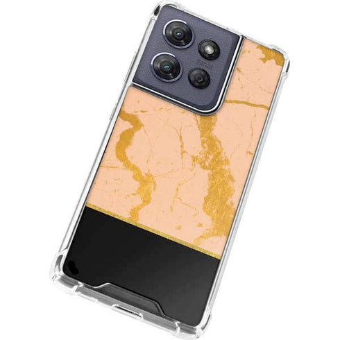 Pink Gold and Black Marble Moto G Play 5G (2025) Clear Case