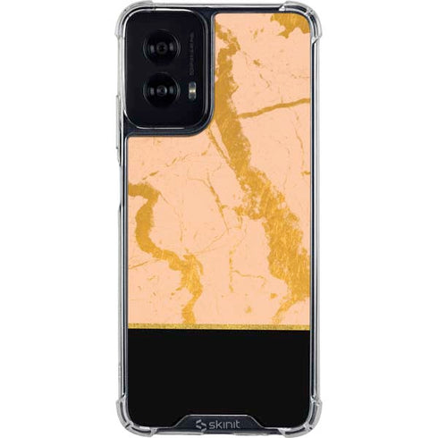Pink Gold and Black Marble Moto G Power 5G (2024) Clear Case