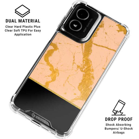 Pink Gold and Black Marble Moto G Power 5G (2024) Clear Case