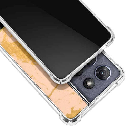 Pink Gold and Black Marble Moto G Power 5G (2025) Clear Case