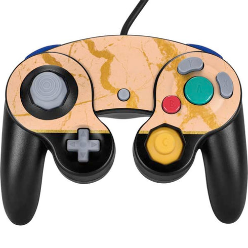 Pink Gold and Black Marble Nintendo GameCube Controller Skin