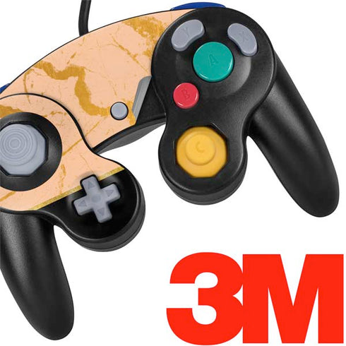 Pink Gold and Black Marble Nintendo GameCube Controller Skin