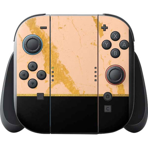 Pink Gold and Black Marble Nintendo Switch 2 (2025) with Joy-Con Skin
