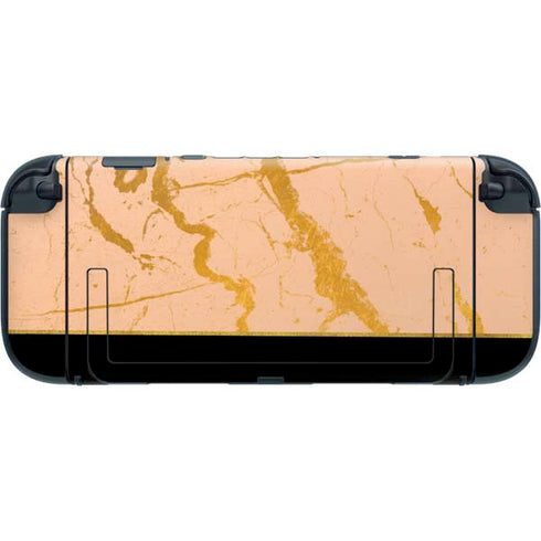 Pink Gold and Black Marble Nintendo Switch 2 (2025) with Joy-Con Skin