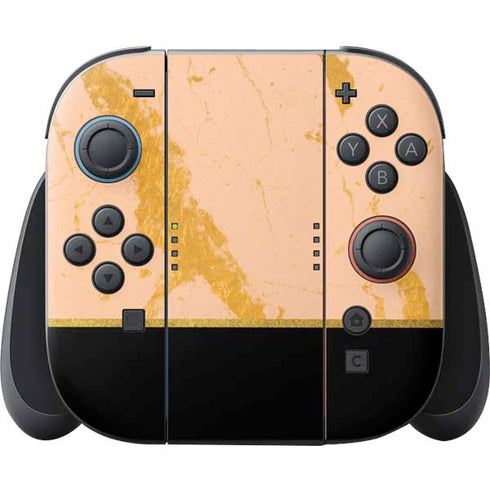Pink Gold and Black Marble Nintendo Switch 2 (2025) Joy-Con Controller Skin