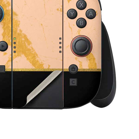 Pink Gold and Black Marble Nintendo Switch 2 (2025) Joy-Con Controller Skin